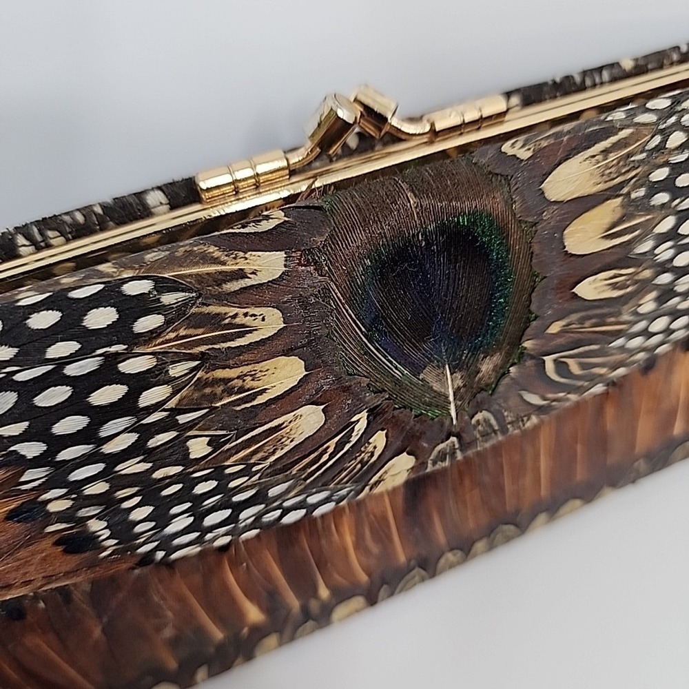 Peacock Feather Comeco Wallet Genuine TRUE‎ VINTAGE 70's Clutch Purse